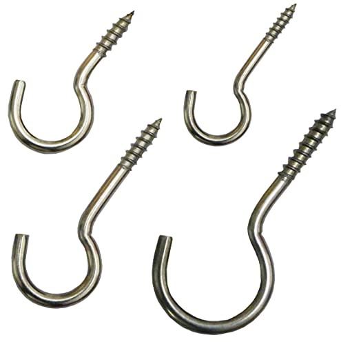 Generisch Schraubhaken Edelstahl V2A, Hakenschraube halbrund Haken mit Holzgewinde (25, 65 x 18 mm)