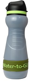 Water-to-Go Eco active 55 cls water purifier bottle; Filters viruses, bacteria, protozoa, cysts, chemicals & microplastics; Guaranteed Leakproof - For Travel, Outdoors, Fitness & Survival; (Kelp)