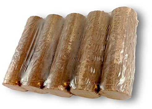 Kibros 5 bûches Bois compressé hêtre 100% Naturel 18 MJ/kg 3X performant | 5 bûches hêtre 100% naturel, 18 MJ/kg, 3× plus performant, écologique, poêles inserts cheminées barbecues.