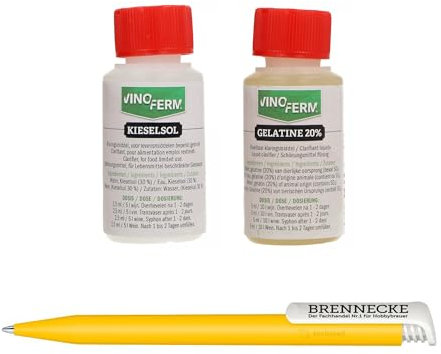 Bundle Kieselsol 100ml + Gelatine 30% 100ml Wein klären Weinklärmittel Klärmittel Weinherstellung Weinklärung