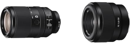 Sony SEL-70300G G Tele-Zoom Objektiv & SEL-50F18F Standard Objektiv (Festbrennweite, 50 mm, F1.8, Vollformat, geeignet für A7, A6000, A5100, A5000 und Nex Serien, E-Mount) schwarz