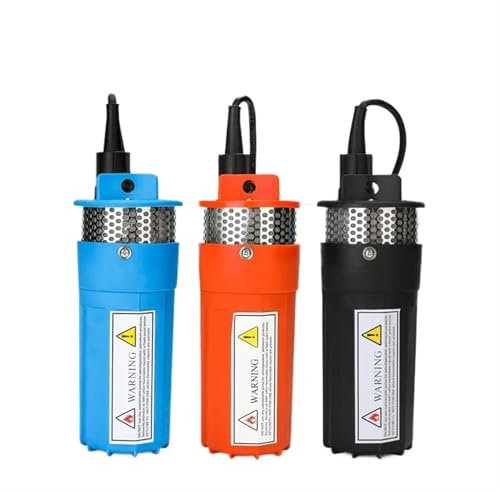 1pcs 12V 24V 6L/min Lift=70m Deep Well Submersible Pump for Solar Energy Panels Small Mini Electric Water Transfer 12 V 24 Volt(Black,12V)