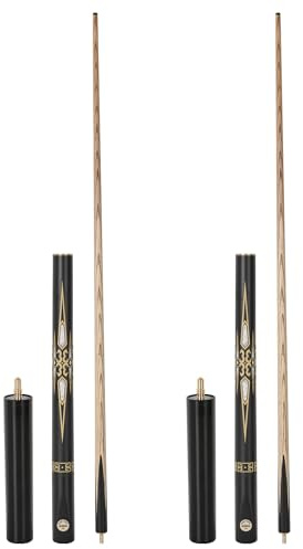 Dysdensa Set di 2 Stecche da Biliardo Artigianali con Estensione da 145 cm, Costruzione in Legno di Frassino Resistente, Stecche da 510 g Professionali, Ideali per Snooker e Biliardo