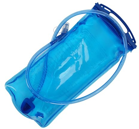 2 L vätskeblåsa, vattenpaket BPA-fri, vikbar vätskeblåsa med sugrör, läckagesäker vattenblåsa för utomhusvandring camping löpning cykling, BLÅ, 2L