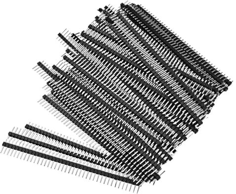 50Pcs Pin Headers, Single Row 2.54mm Breakaway PCB Board Header Pins Connector Male Header Kit for Arduino, Prototype Shield, and DIY Electronics