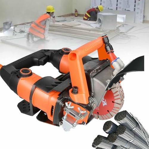 Rozadora De Pared Eléctrica - Hoja De 140 Mm, Ranura De 72 X 45 Mm, Corte Rápido Y Suave, Interruptor De Bloqueo, Eliminación De Polvo Por Atomización, Para Paredes De Ladrillo/hormigón ,Orange