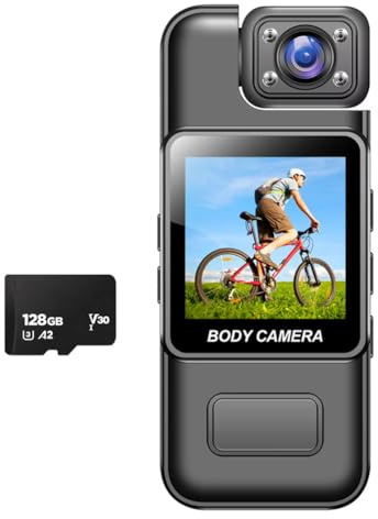 Oiqippnbv Telecamera HD con Registratore Digitale Portatile con Scheda SD da 128 GB con Visione Notturna A Infrarossi per Sport DV Cavalcano