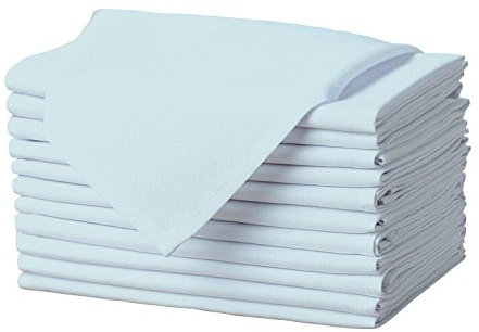 Gee Di Moda Cloth Napkins - 17 x 17 Inch Baby Blue Dinner Napkins - Set of 12 Soft & Absorbent Washable Fabric Cloth Table Napkins with Hemmed Edges for Hotel Restaurant, Holiday Parties & Wedding