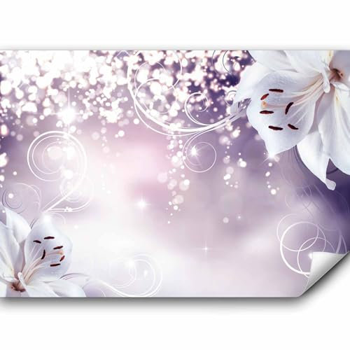 murando - Vlies Fototapete Blumen 500x350cm Foto tapete Schlafzimmer Wohnzimmer Vliestapete XXL Wandtapete Motivtapeten 3d Effekt Wand Dekoration - Lilien Lila Abstrakt Ornament Bokeh b-A-0012-a-d
