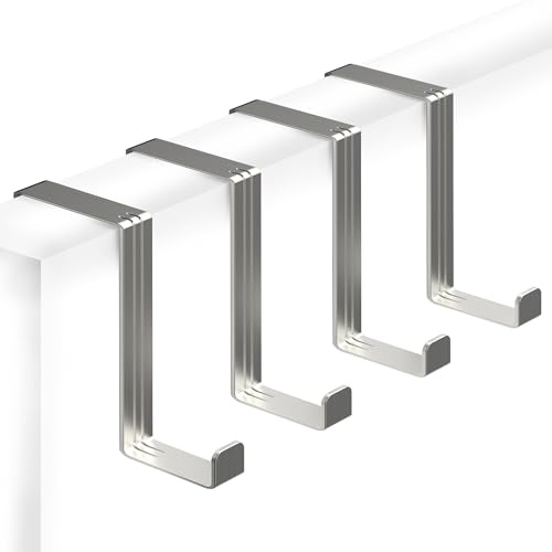 4smile Perchero puerta - juego de 10, acero inoxidable - percheros puerta universales 3,6 cm y 4,1 cm – colgador entrada macizo, percha entrada