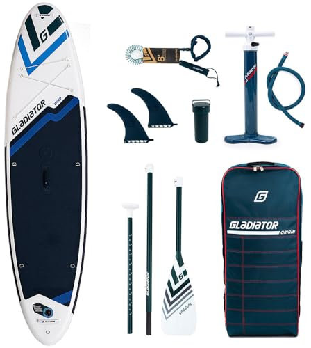 Campsup WindSUP Gladiator Pro WS 10'7 Aufblasbares Stand Up Paddle Board mit Windsurf-Option | 328 x 81 x 12 cm | Surfboard für Einsteiger & Fortgeschrittene mit zubehör