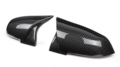 ENLIGMA Rückspiegelkappe Carbon Black 2 Stück Rückspiegel-Abdeckkappe Für Serie 1 2 3 4 XM 220i 328i 420i F20 F21 F22 F23 F30 F32 F33 F36 X1 Auto Spiegelkappen(Carbon Fiber Pattern)