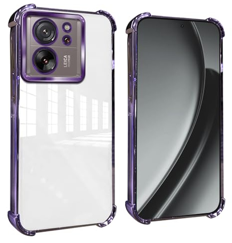 GOGME Funda para Xiaomi 13T / 13T Pro Esquinas Reforzadas con Protector Cámara Carcasa/TPU Anti - Arañazos Antigolpes Suave Clara Design - Morado