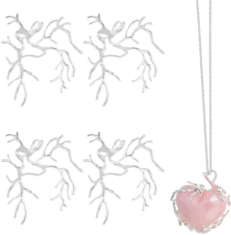 Mabor Astform Lünette Anhänger，4 Stück Pronganhänger Charms Anhänger Set Schmuck Selber Machen Set Metall Zinken Charm Tablett Lünette Unregelmäßige Charms Schmuckherstellung Zubehör