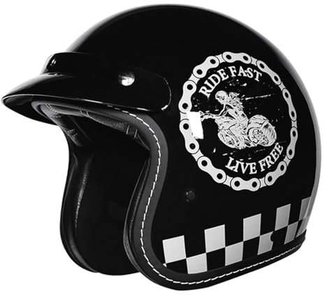 VVPEC Demi Casque De Moto, Casque Jet Rétro, Casque Bol Moto Homologué ECEDOT, Casques Vintage à Face Ouverte, avec Doublure Intérieure Amovible, pour Vélos Motos Scooter(13,2XL=63~64cm)