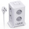 Multipresa Verticale, Torretta Multipresa con 4 Porte USB e 8 Prese di Corrente, Vertical Power Strip con Protezione Dell'interruttore, Adatta per Uffici, Scrivanie e Camere da Letto di Casa