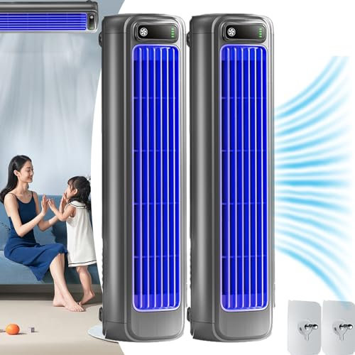 Rafraichisseur, Climatiseur mural sans unité extérieure,Ventilateur portable, silencieux et économe en énergie,3 vitesses (2 Pcs)