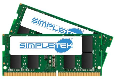 SIMPLETEK - 2 módulos de memoria RAM DDR4 de 16 GB (32 GB totales) de 2400 MHz PC4-19200 SODIMM para portátiles y Mini PC