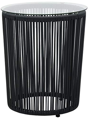 SooIarix Set da bistrò da 3 pezzi, in rattan sintetico nero, con cuscini, telaio in acciaio verniciato a polvere, resistente alle intemperie, 2 sedie, 1 tavolo con vetro temperato, ideale come set di