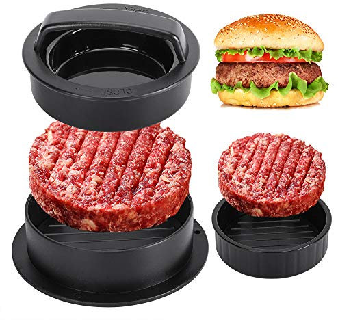 GPYG Burger Press, Hamburger Press Patty Maker, Slider Press Stuffed Burger Patty Press Regular Burger Maker 3 in 1 Non Stick Kitchen Barbecue Grilling Patty Molds…