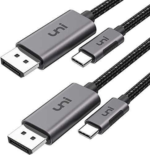 uni 2pack USB C to DisplayPort Cable 1.8m, 4K@60Hz, 2K@165Hz, Thunderbolt to DisplayPort, MST Daisy Chain, Compatible with MacBook Pro/Air, M1, iPad Pro, XPS 15/13, Surface Book 2