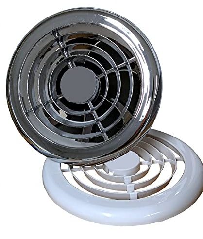Extractor Light 12v 24v Volt DC Caravans Motorhomes Boat Marine Shower Fan 4 White and Chrome (24v DC (No Light))