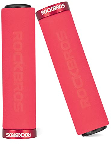 ROCKBROS Manopole Bici, Impugnatura per Manubrio Ergonomiche, Manopole MTB Spugna, Antiscivolo e Ammortizzanti, Lock-On Design, Manubri da 22 mm, Accessori MTB Citybike Bici Pieghevole