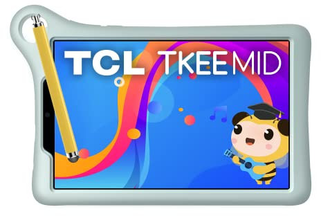 TCL Tkee Mid 4G Tablet für Kinder, Display 8 Zoll HD Eyesafe, weiche Schutzhülle und Stift für Kinder, 4080 mAh Akku, Android 11, Ethereal Sky