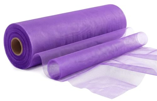 Tülle Roll Tüll Stoff Lila 30cm x 92M, EUBSWA Tüll Rollen Tüllband für Brautkleider Ballett-Kleider Hochzeit Party Deko Handwerk