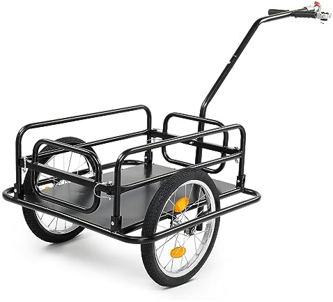 Ktaxon Foldable Bike Trailer, Bicycle Trailer with Unmatched Load Capacity, 16 Inch Pneumatic Tire, Universal Coupler, Foldable Frame and Safe Reflectors Design