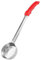 Bruafsir Stainless Steel Slotted Spoon Pizza Sauce Ladle Spoons Flat Bottom Rubber Handle Pizza Strainer Ladle for Kitchen