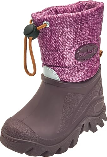 Playshoes Flickor barn vinterbootie snösko utomhus vinterstövlar, Melerade bär, 34/35 EU
