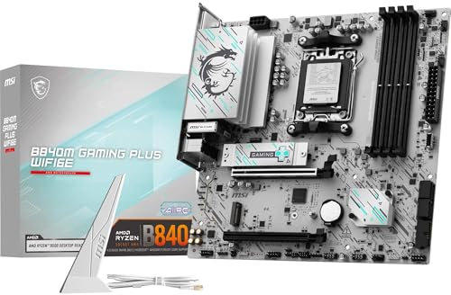 MSI B840M Gaming Plus WIFI6E – Placa Base mATX AM5 para AMD Ryzen 9000/8000/7000, DDR5 8000+ MT/s (OC), PCIe 4.0 x16, M.2 Gen4, Wi-Fi 6E y 2.5G LAN