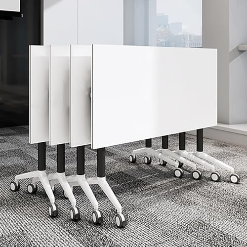 Klappbarer Konferenztisch, klappbarer rechteckiger Konferenztisch, mobiler Seminartisch mit geräuschlosen Rollen, modularer Besprechungstisch für Schulungsräume und Geschäftsveranstaltungen