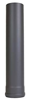 Pelletrör, ugnsrör, pellet, rökrör, kaminrör, Ø 100 mm, grå, svart (längd 500 mm, grå)