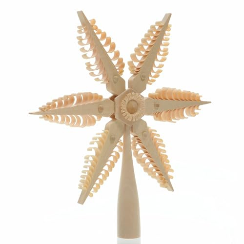 Rudolphs Schatzkiste Baumschmuck Christbaumspitze Mitte mit Rosette(Beidseitig) BxHxT=20x21x3cm NEU Weihnachten Christbaum Baum Spitze Holzschmuck Holz Seiffen Erzgebirge Dekoration