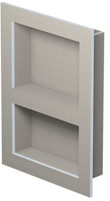 LUX Elements Wall Recess Shower Ready to Tile 55.9 x 40.6 cm I Prefabricated Shower Niche Made of Hard Foam I Space-Saving Storage Option in Shower and Bathroom