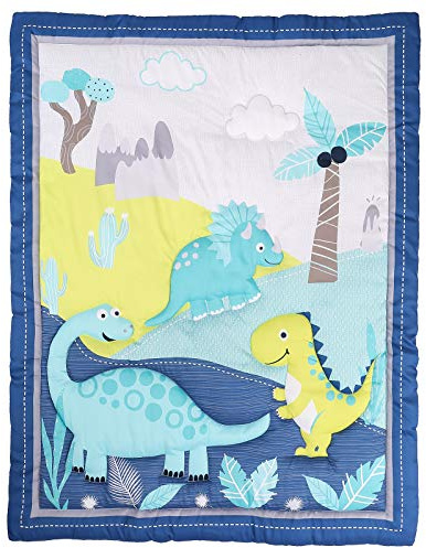 HMtideby Coperta per bambini a tema dinosauro, trapunta per lettino e culla, per bambini e bambine, 84 x 107 cm, adatta per tutte le stagioni