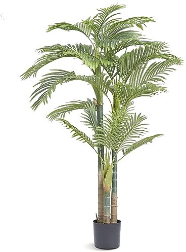VEVOR Goldfruchtpalme Künstlich 1030x1030x1981mm Kunstpflanze PE Künstliche Pflanzen Plastikpflanzen im Topf Geruchslos Wasserdicht Ideal Zur Dekoration von Schlafzimmer Arbeitszimmer Wohnzimmer