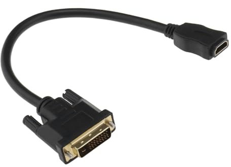 Cable DVI macho a HDMI hembra, puerto de 1080p, adaptador HDMI a DVI para laptop, monitor, escritorio DVI (24+1), adaptador macho a HDMI hembra de 30 cm