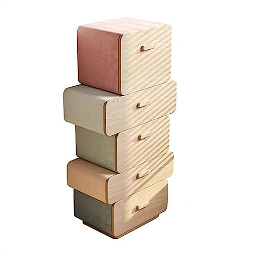 Kommode Schrank Kommode mit 5 Schubladen, Massivholz, Schlafzimmerkommode, Nachttisch, kreative Schublade, Kommode, Kinderzimmer, Nachttisch, Schubladenschrank, Aufbewahrungsschrank Beistellschrank