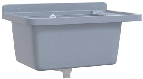vidaXL Ausgussbecken Wandmontage Grau 60x40x28 cm Harz