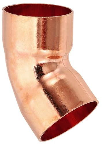PATIKIL 1 1/2 ID 1.2mm Thick Elbow Copper Fitting, 2pcs 99.9% Pure Copper 45 Degree Pipe Fitting Short Radius Tube Connector with Sweat Solder Connection for HVAC Refrigeration System