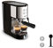 Krups Virtuoso Essential - Cafetera espresso 15 bar, acero inox negro, diseño compacto y elegante, parada automática, espresso y cappuccino, Thermoblock, boquilla de vapor, incluye cuchara, XP4418