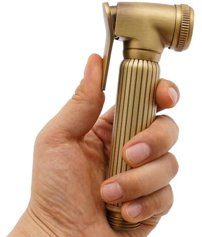 Bidet-Armaturen, DSYOGX Handheld-Bidet-Sprayer aus Messing Bidet Sprühkopf WC Duschkopf Toilette Shattaf für Toilette (nur Sprühkopf) (Gold)