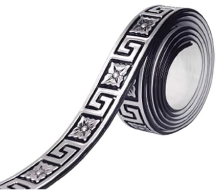 Bordes de pared autoadhesivos, borde de borde de pared 3D, borde de papel tapiz, autoadhesivo, extraíble, 3 m de largo, 5 cm de ancho for cocina, baño, habitación, azulejos, pegatina,(Black Gray)