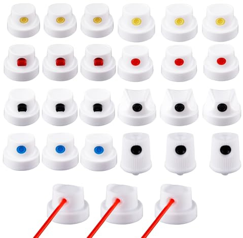 Tinoaly Lot de 27 Embouts de Peinture en Aérosol, Buses Universelles à Coloration Rapide pour Création Artistique Graffitis Muraux