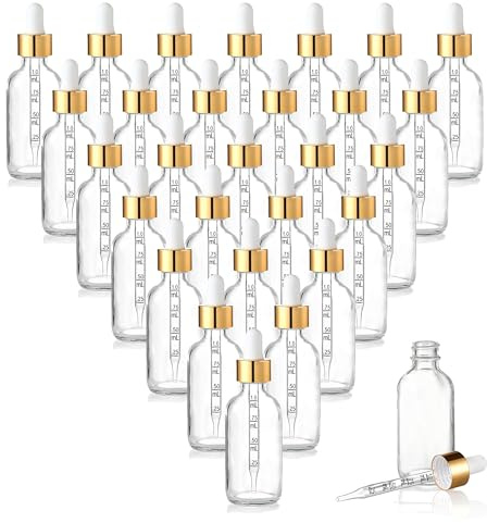 20 st 100 ml droppflaskor i klart glas med pipett – pipettflaskor med skala, tratt och etiketter – doseringsflaskor för eteriska oljor, vätskor, tinkturer, kosmetika