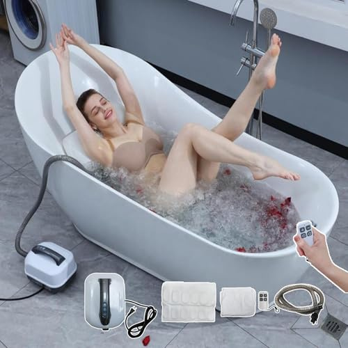 Aufblasbare Badewannen-Massagematte mit verstellbaren Gängen, mehrere Düsen zur Entspannung, wasserdichtes Anti-Rutsch-Design, inklusive Fernbedienung und Luftpumpe