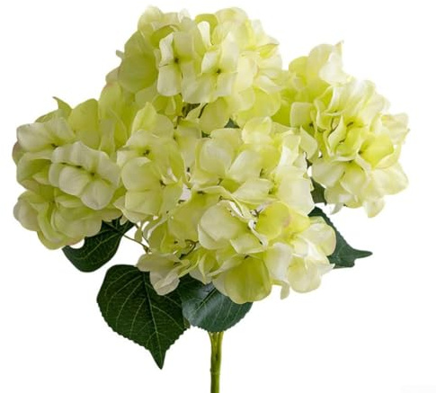 Bouquet di ortensie artificiali realizzato in tessuto, manutenzione e vivace, adatto per casa, ufficio o decorazione per eventi (verde)
